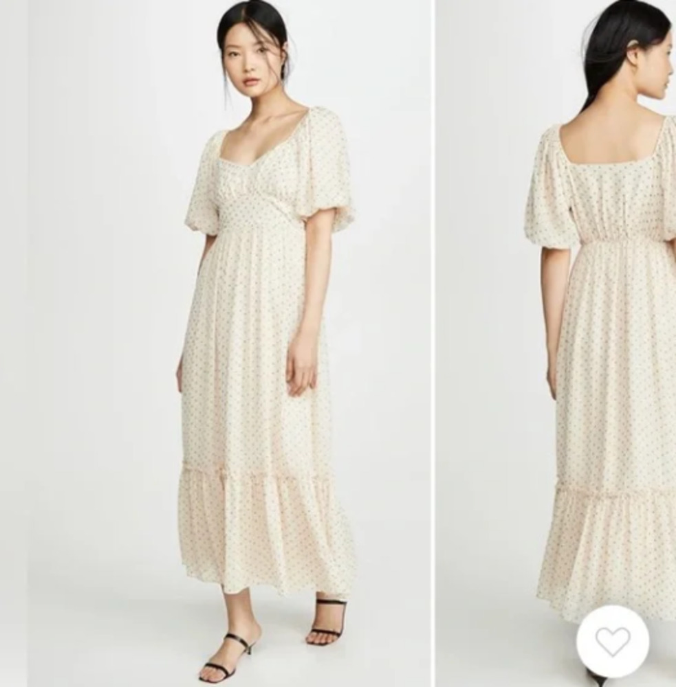 English Factory Empire Maxi Puff Sleeve Dress - S